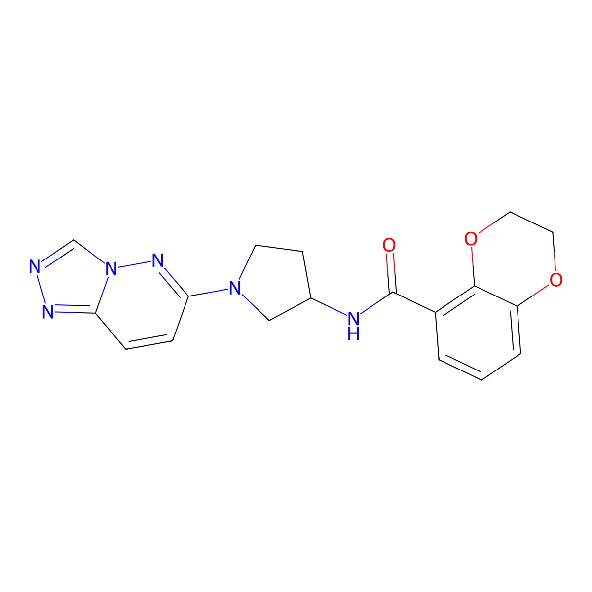 N-(1-([1,2,4]triazolo[4,3-b]pyridazin-6-yl)pyrrolidin-3-yl)-2,3-dihydrobenzo[b][1,4]dioxine-5-carboxamide molecular structure, CAS 2034336-92-8