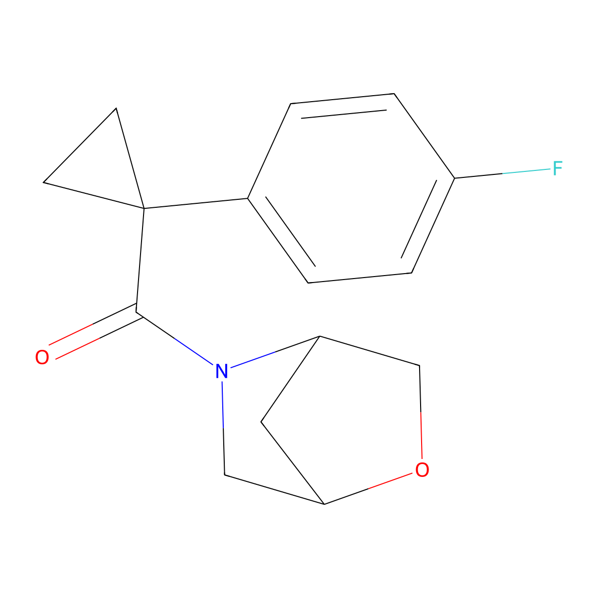 5-[1-(4-Fluorophenyl)cyclopropanecarbonyl]-2-oxa-5-azabicyclo[2.2.1]heptane molecular structure, CAS 2034336-95-1