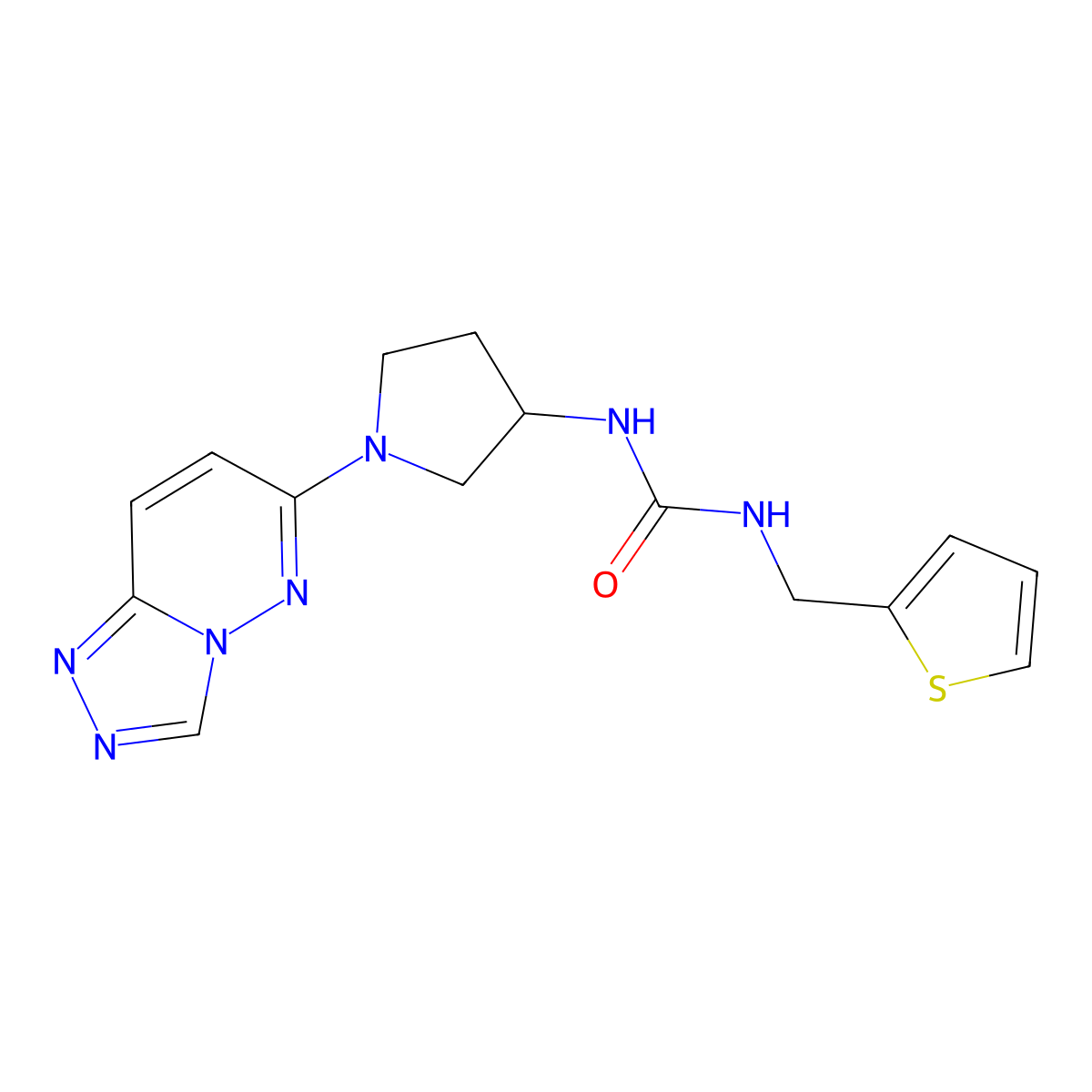 1-[(Thiophen-2-yl)methyl]-3-(1-{[1,2,4]triazolo[4,3-b]pyridazin-6-yl}pyrrolidin-3-yl)urea molecular structure, CAS 2034336-97-3