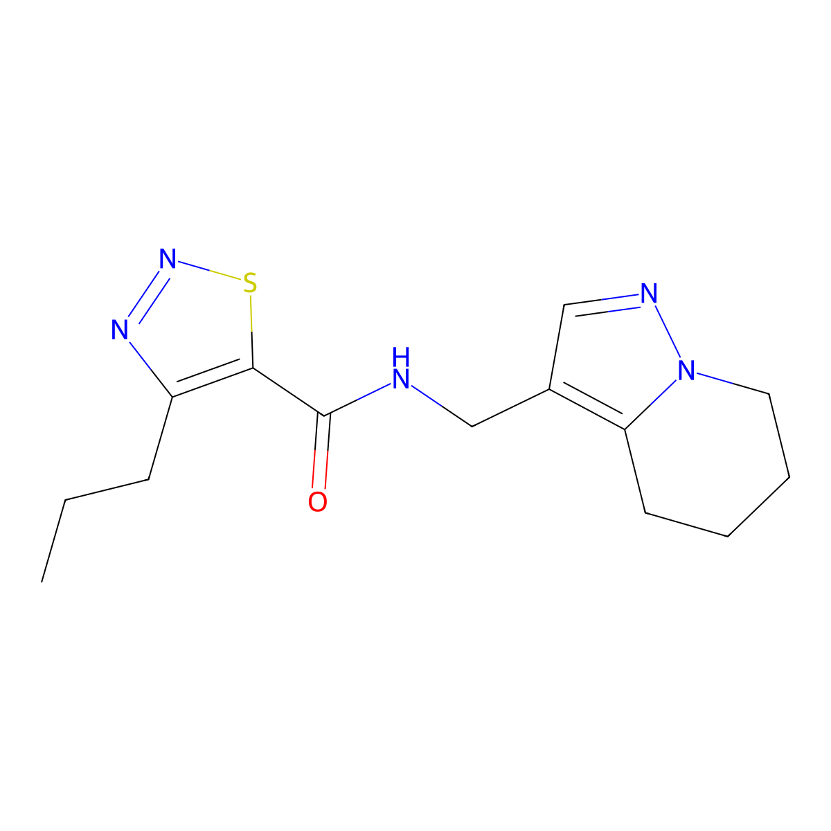 4-propyl-N-((4,5,6,7-tetrahydropyrazolo[1,5-a]pyridin-3-yl)methyl)-1,2,3-thiadiazole-5-carboxamide molecular structure, CAS 2034337-00-1