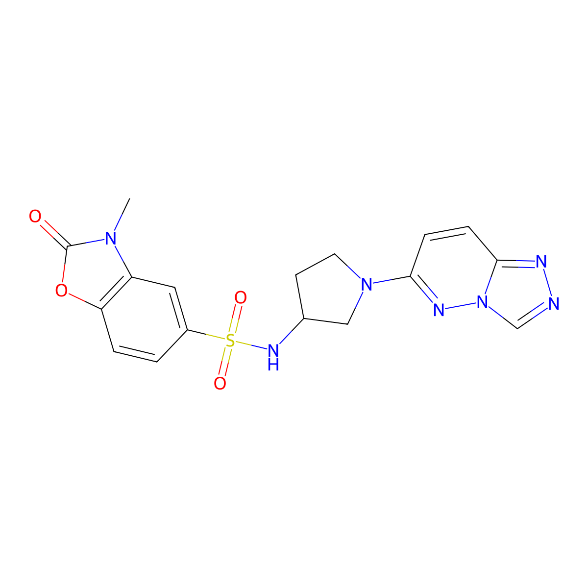 N-(1-([1,2,4]triazolo[4,3-b]pyridazin-6-yl)pyrrolidin-3-yl)-3-methyl-2-oxo-2,3-dihydrobenzo[d]oxazole-5-sulfonamide molecular structure, CAS 2034337-03-4