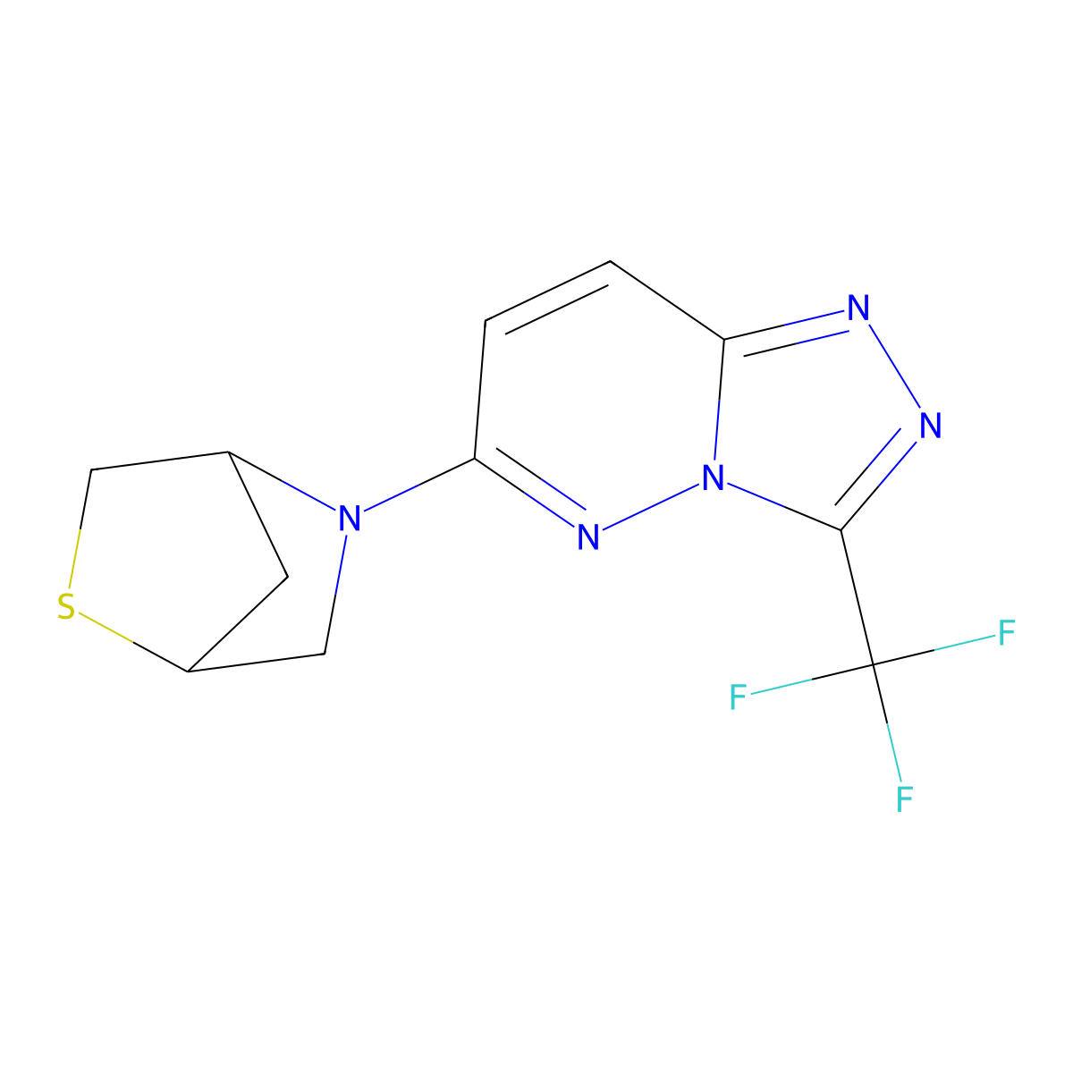 5-[3-(Trifluoromethyl)-[1,2,4]triazolo[4,3-b]pyridazin-6-yl]-2-thia-5-azabicyclo[2.2.1]heptane molecular structure, CAS 2034337-06-7