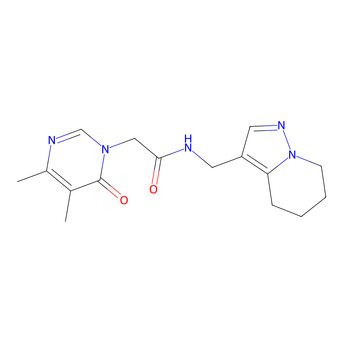 2-(4,5-dimethyl-6-oxopyrimidin-1(6H)-yl)-N-((4,5,6,7-tetrahydropyrazolo[1,5-a]pyridin-3-yl)methyl)acetamide molecular structure, CAS 2034337-07-8