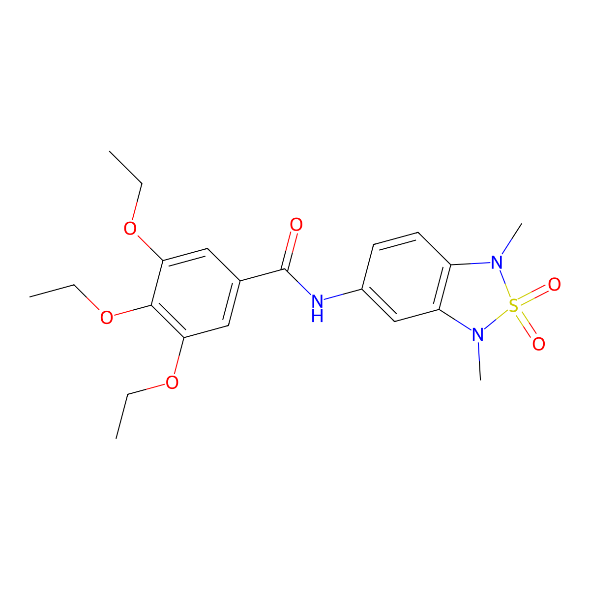 N-(1,3-dimethyl-2,2-dioxido-1,3-dihydrobenzo[c][1,2,5]thiadiazol-5-yl)-3,4,5-triethoxybenzamide molecular structure, CAS 2034337-29-4