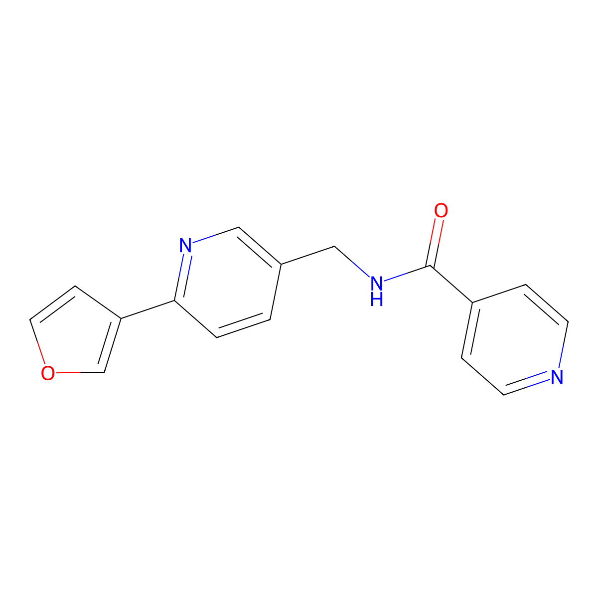 N-((6-(furan-3-yl)pyridin-3-yl)methyl)isonicotinamide molecular structure, CAS 2034337-35-2