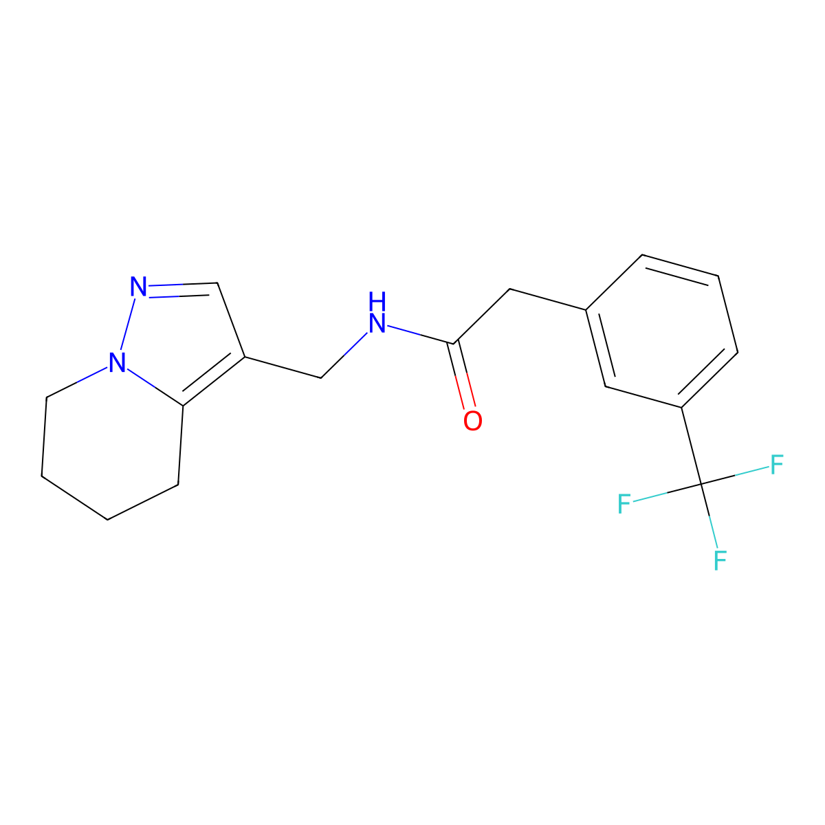 N-((4,5,6,7-tetrahydropyrazolo[1,5-a]pyridin-3-yl)methyl)-2-(3-(trifluoromethyl)phenyl)acetamide molecular structure, CAS 2034337-41-0