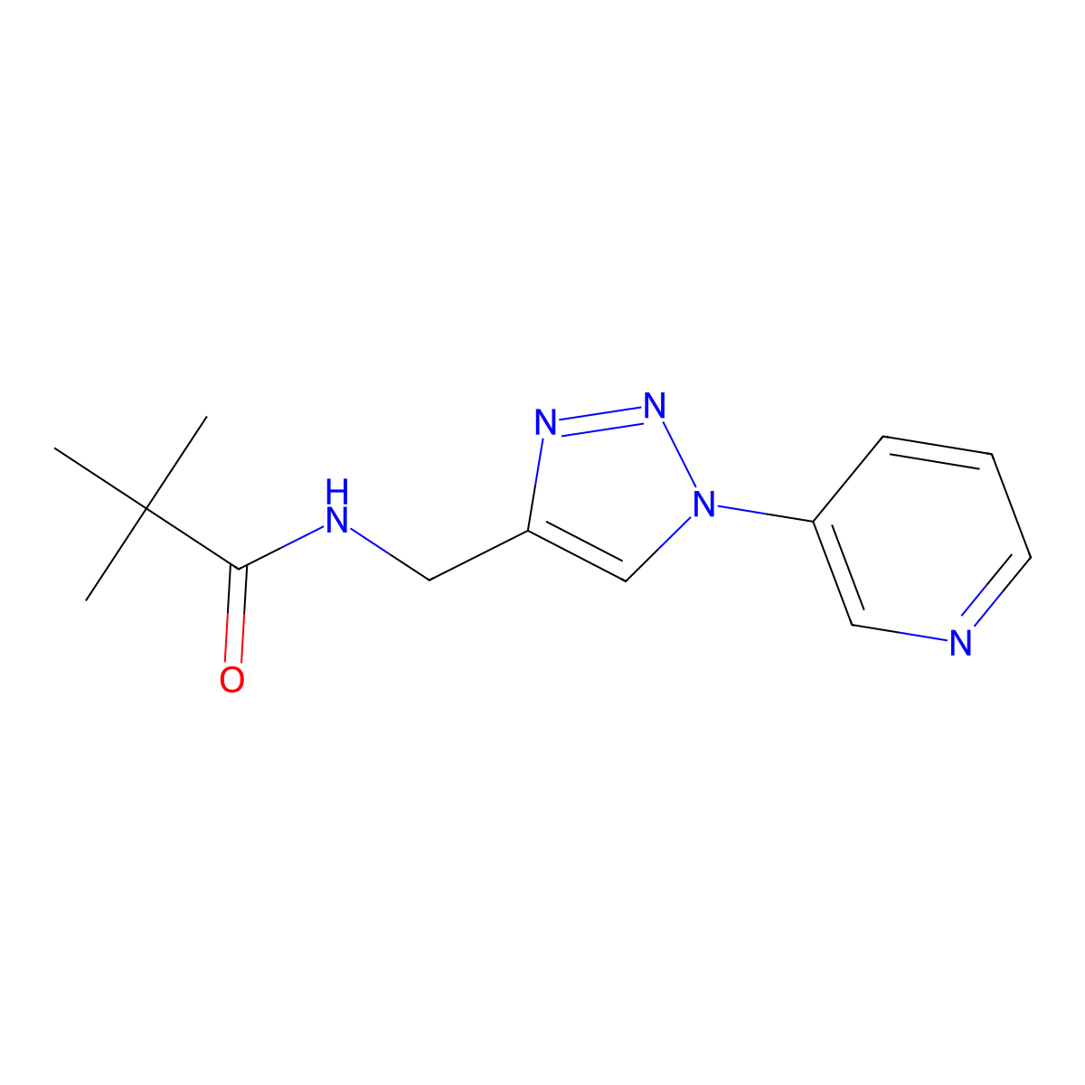 N-((1-(pyridin-3-yl)-1H-1,2,3-triazol-4-yl)methyl)pivalamide molecular structure, CAS 2034337-42-1