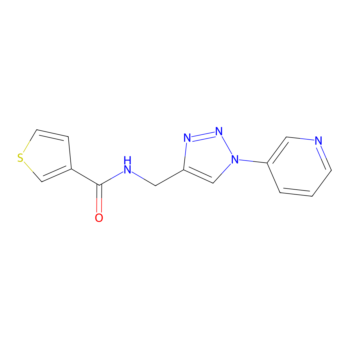N-{[1-(pyridin-3-yl)-1H-1,2,3-triazol-4-yl]methyl}thiophene-3-carboxamide molecular structure, CAS 2034337-46-5