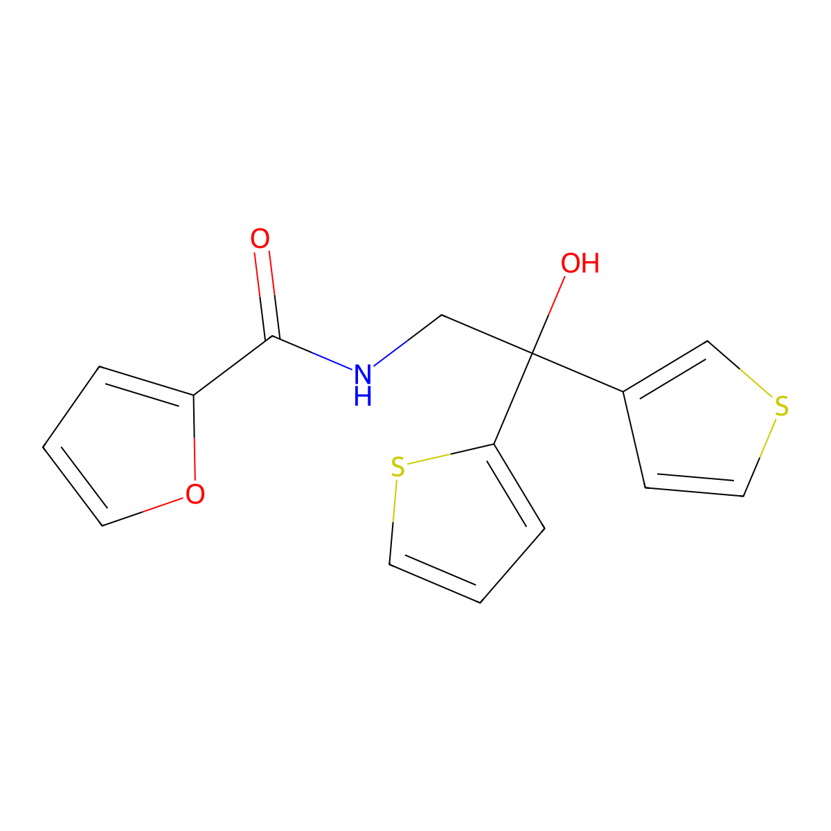 N-[2-hydroxy-2-(thiophen-2-yl)-2-(thiophen-3-yl)ethyl]furan-2-carboxamide molecular structure, CAS 2034337-55-6