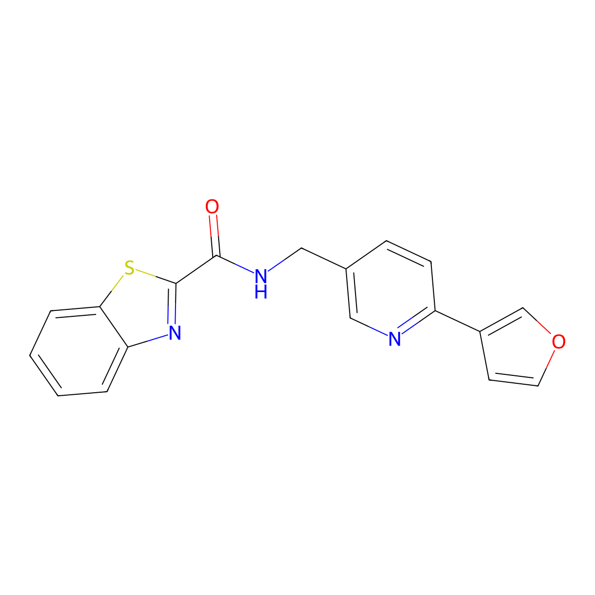 N-((6-(furan-3-yl)pyridin-3-yl)methyl)benzo[d]thiazole-2-carboxamide molecular structure, CAS 2034337-58-9
