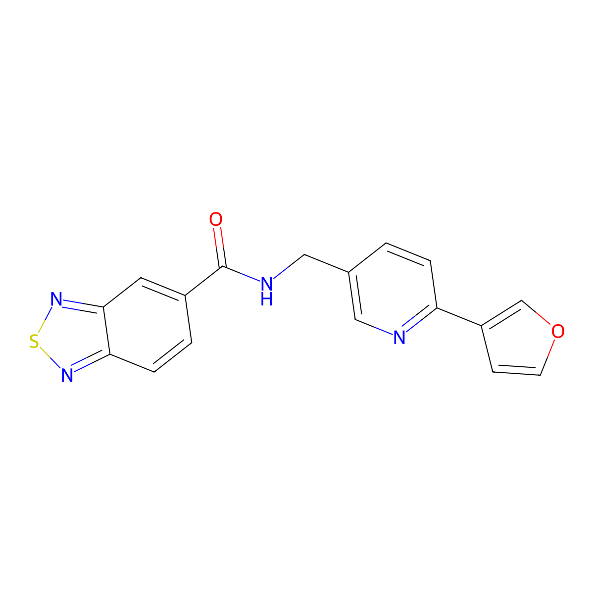 N-((6-(furan-3-yl)pyridin-3-yl)methyl)benzo[c][1,2,5]thiadiazole-5-carboxamide molecular structure, CAS 2034337-60-3