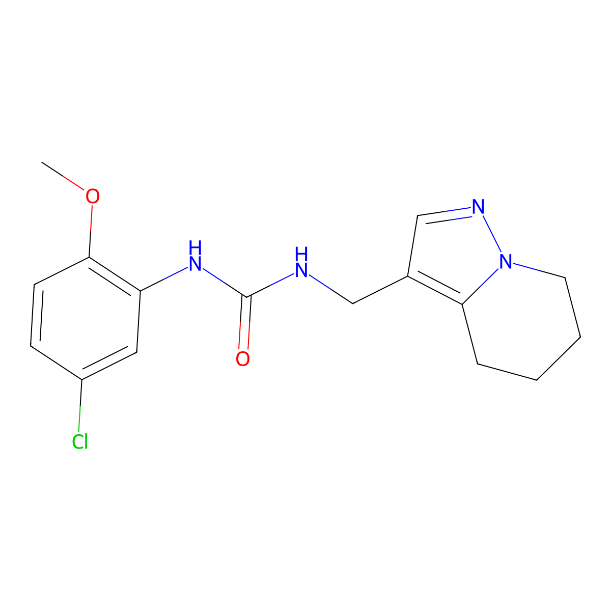 1-(5-Chloro-2-methoxyphenyl)-3-((4,5,6,7-tetrahydropyrazolo[1,5-a]pyridin-3-yl)methyl)urea molecular structure, CAS 2034337-69-2