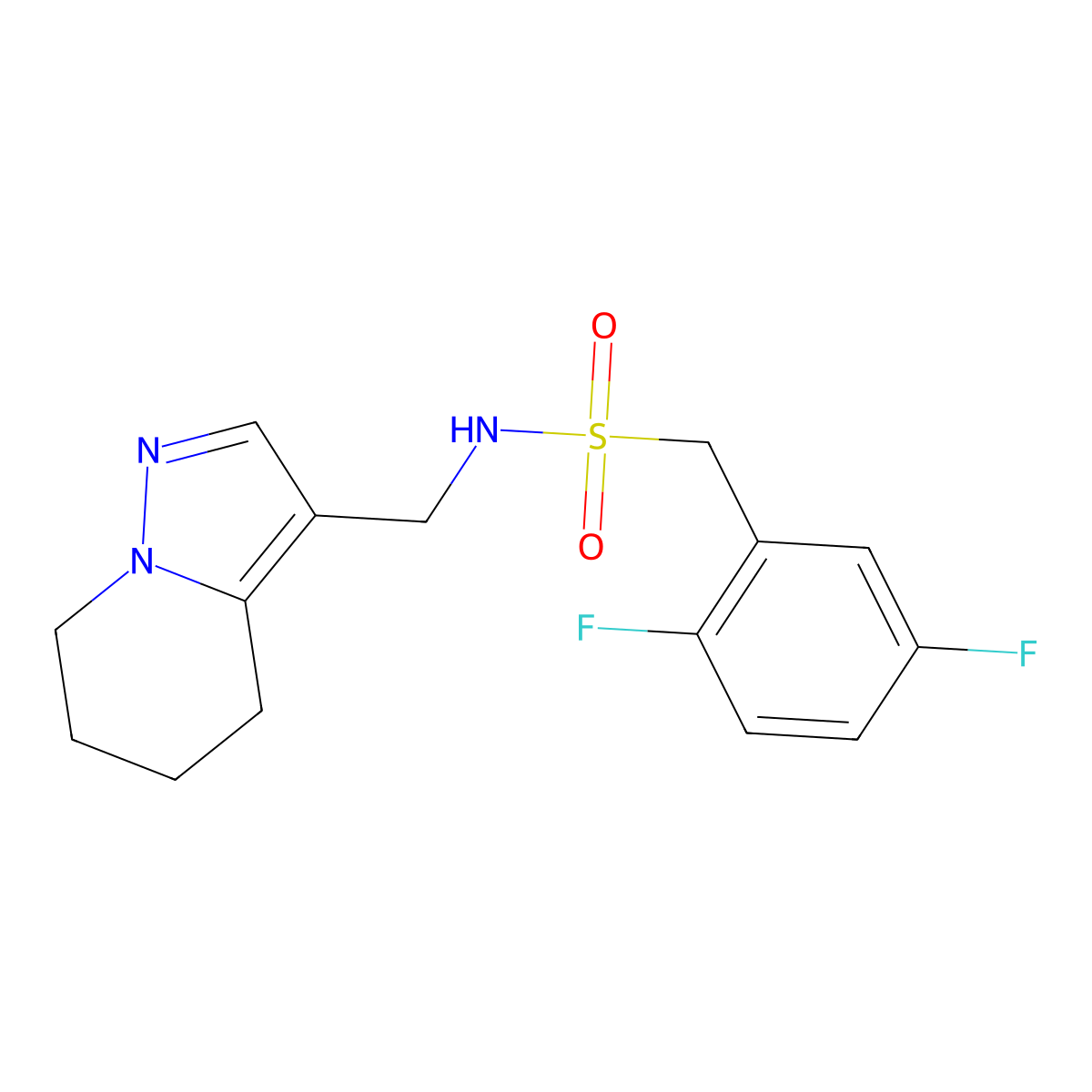 1-(2,5-difluorophenyl)-N-((4,5,6,7-tetrahydropyrazolo[1,5-a]pyridin-3-yl)methyl)methanesulfonamide molecular structure, CAS 2034338-02-6