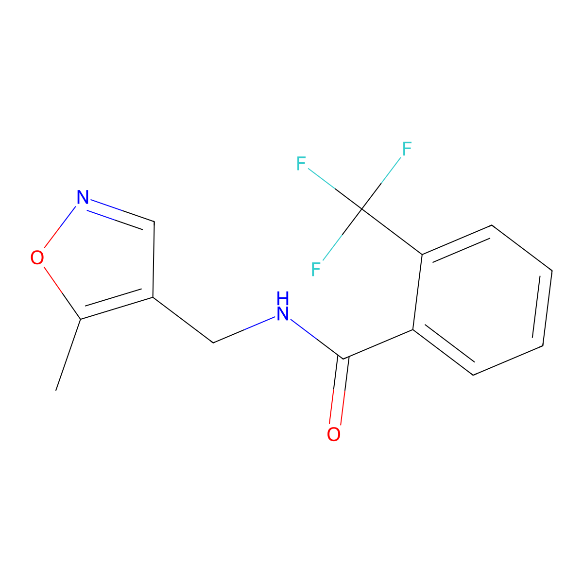 N-((5-methylisoxazol-4-yl)methyl)-2-(trifluoromethyl)benzamide molecular structure, CAS 2034338-10-6