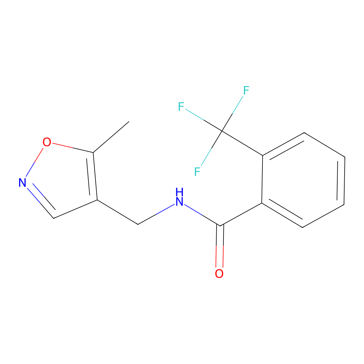 N-((5-methylisoxazol-4-yl)methyl)-2-(trifluoromethyl)benzamide molecular structure, CAS 2034338-10-6