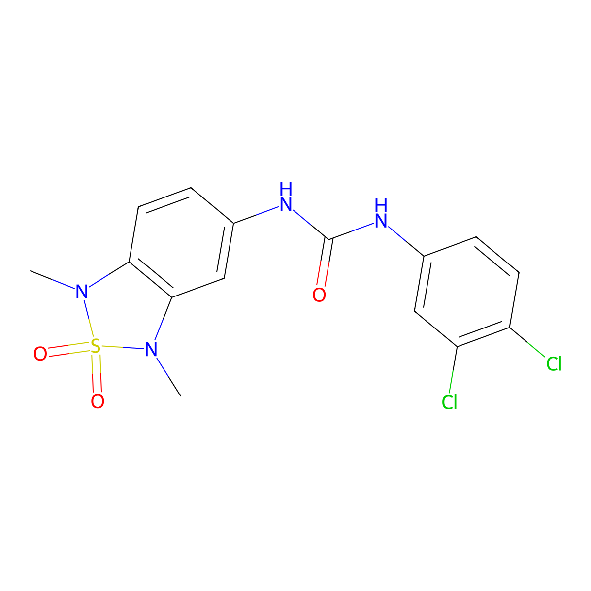 1-(3,4-Dichlorophenyl)-3-(1,3-dimethyl-2,2-dioxido-1,3-dihydrobenzo[c][1,2,5]thiadiazol-5-yl)urea molecular structure, CAS 2034338-26-4