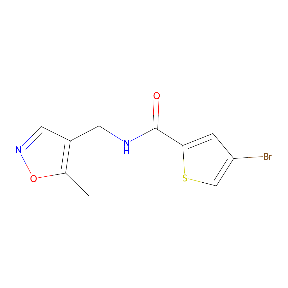 4-bromo-N-((5-methylisoxazol-4-yl)methyl)thiophene-2-carboxamide molecular structure, CAS 2034338-27-5