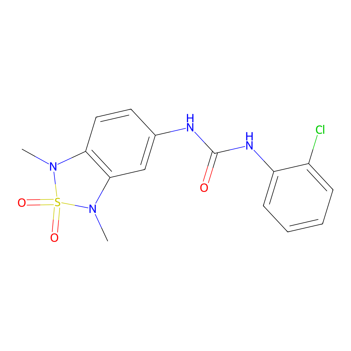 1-(2-Chlorophenyl)-3-(1,3-dimethyl-2,2-dioxo-1,3-dihydro-2lambda6,1,3-benzothiadiazol-5-yl)urea molecular structure, CAS 2034338-33-3