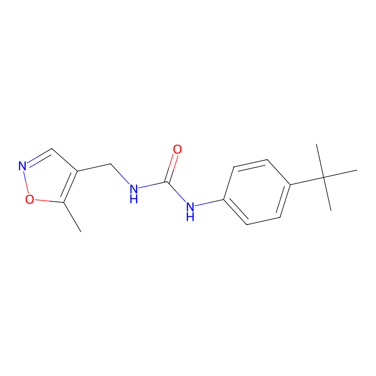 1-(4-(Tert-butyl)phenyl)-3-((5-methylisoxazol-4-yl)methyl)urea molecular structure, CAS 2034338-34-4