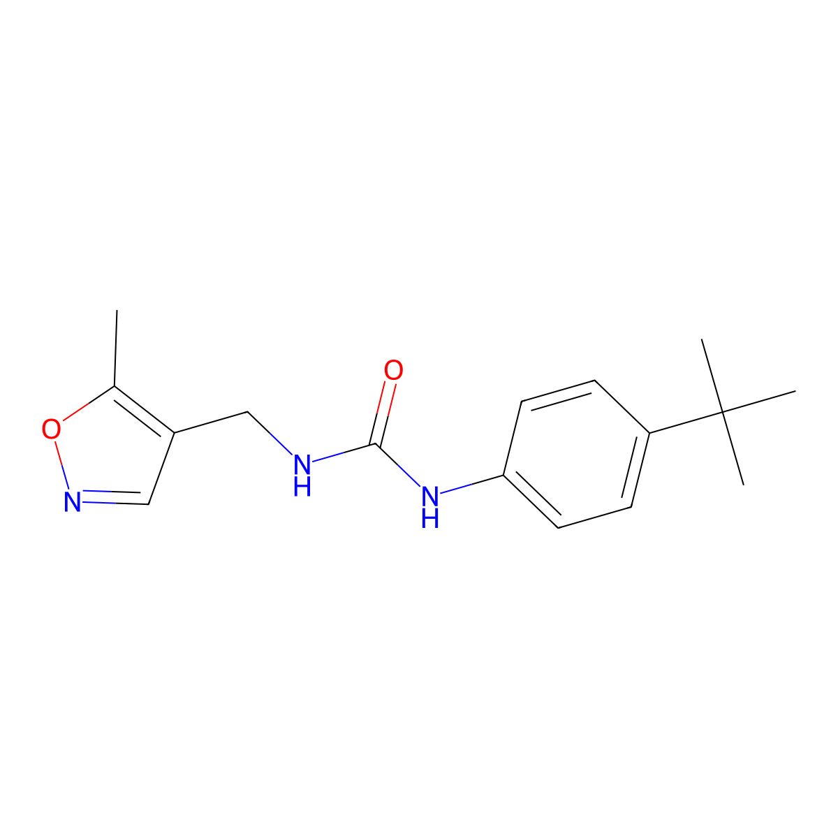 1-(4-(Tert-butyl)phenyl)-3-((5-methylisoxazol-4-yl)methyl)urea molecular structure, CAS 2034338-34-4