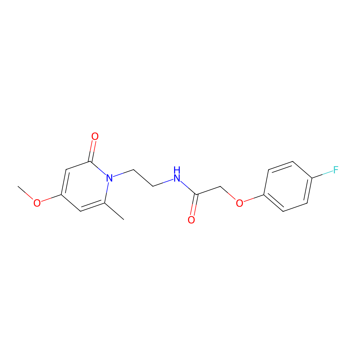 2-(4-fluorophenoxy)-N-(2-(4-methoxy-6-methyl-2-oxopyridin-1(2H)-yl)ethyl)acetamide molecular structure, CAS 2034338-38-8
