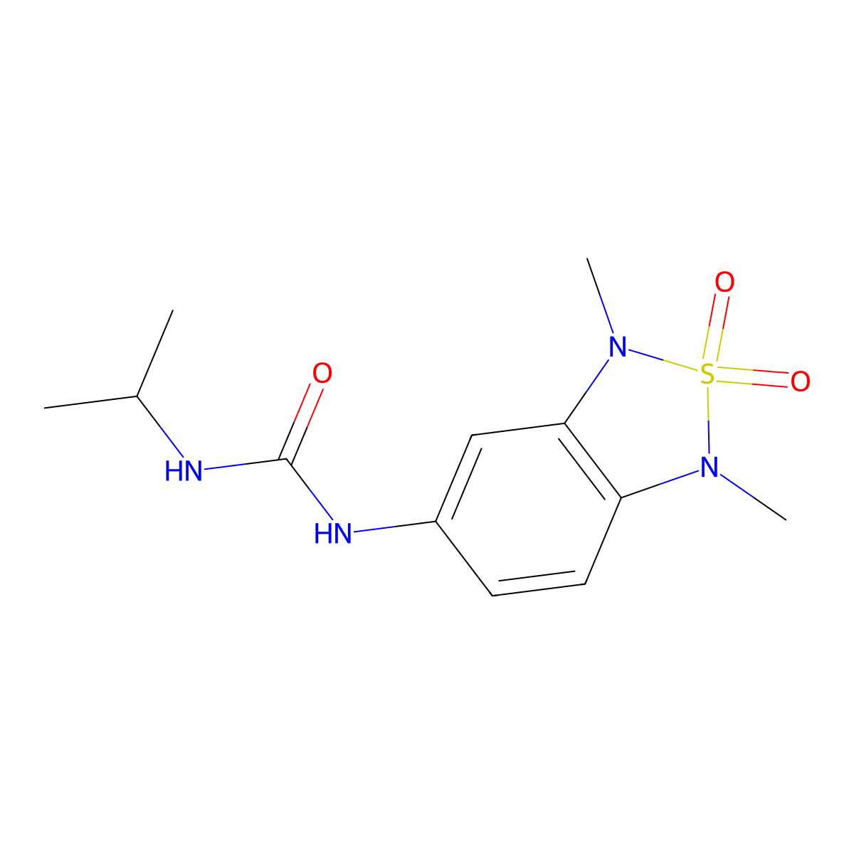 1-(1,3-Dimethyl-2,2-dioxido-1,3-dihydrobenzo[c][1,2,5]thiadiazol-5-yl)-3-isopropylurea molecular structure, CAS 2034338-40-2