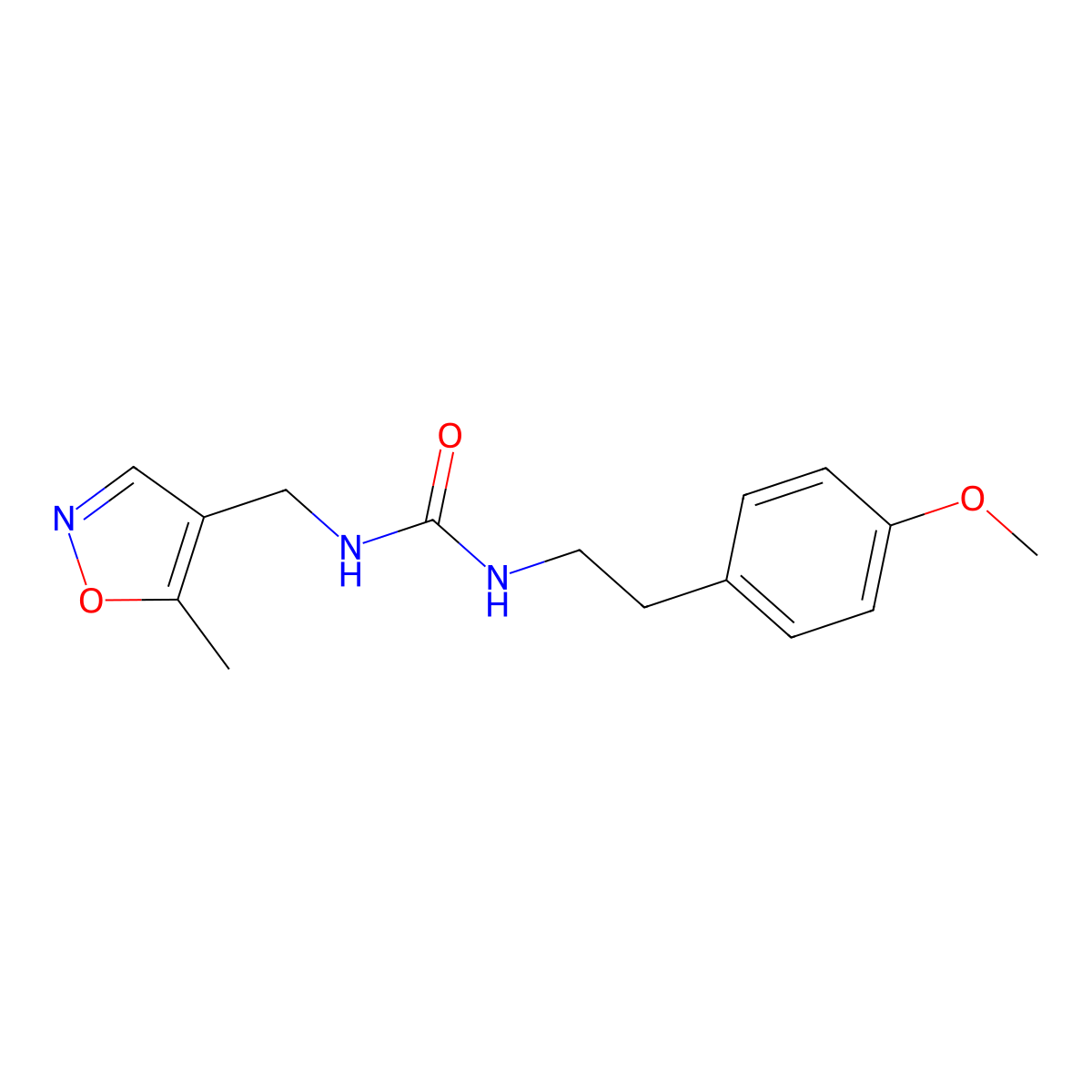 1-(4-Methoxyphenethyl)-3-((5-methylisoxazol-4-yl)methyl)urea molecular structure, CAS 2034338-41-3
