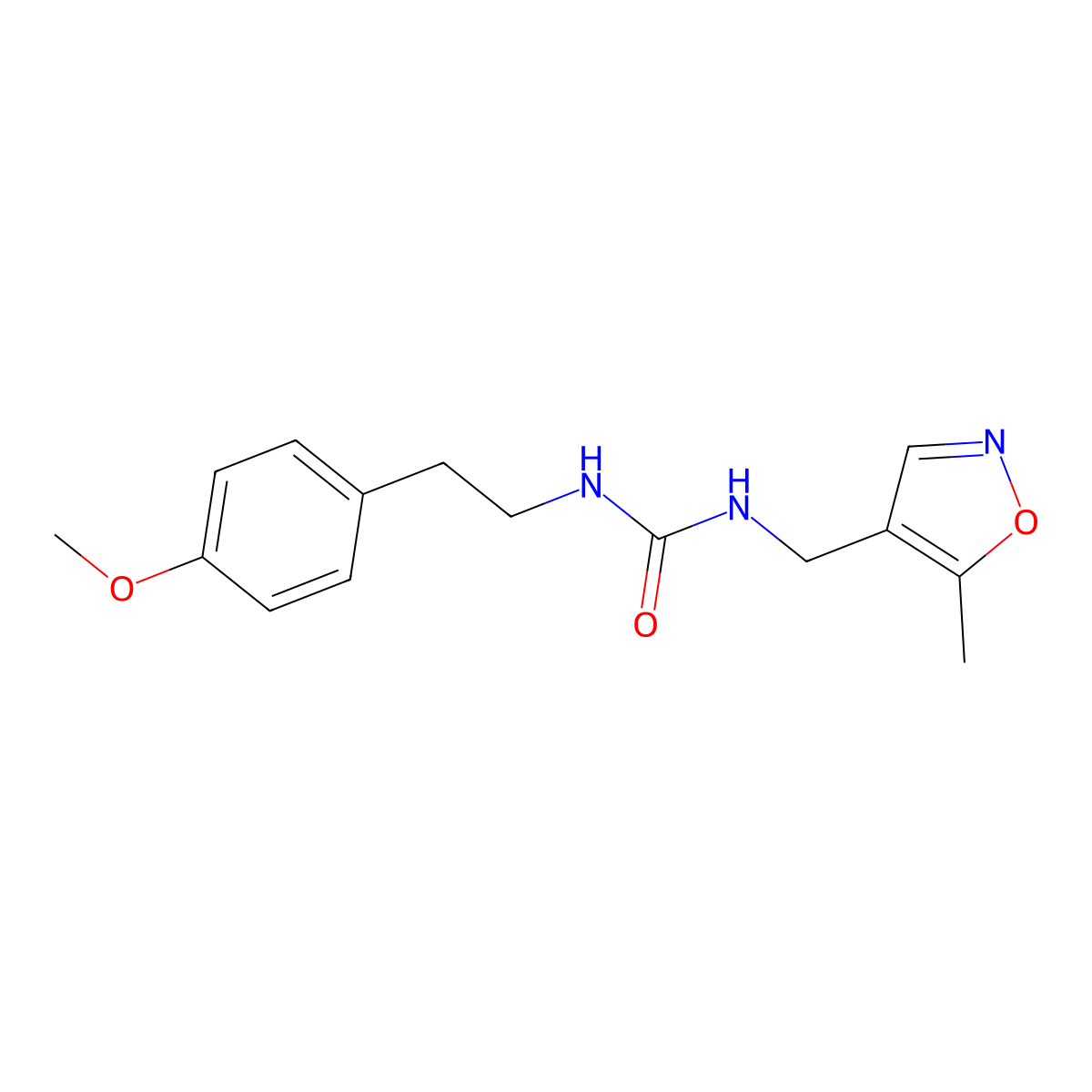 1-(4-Methoxyphenethyl)-3-((5-methylisoxazol-4-yl)methyl)urea molecular structure, CAS 2034338-41-3
