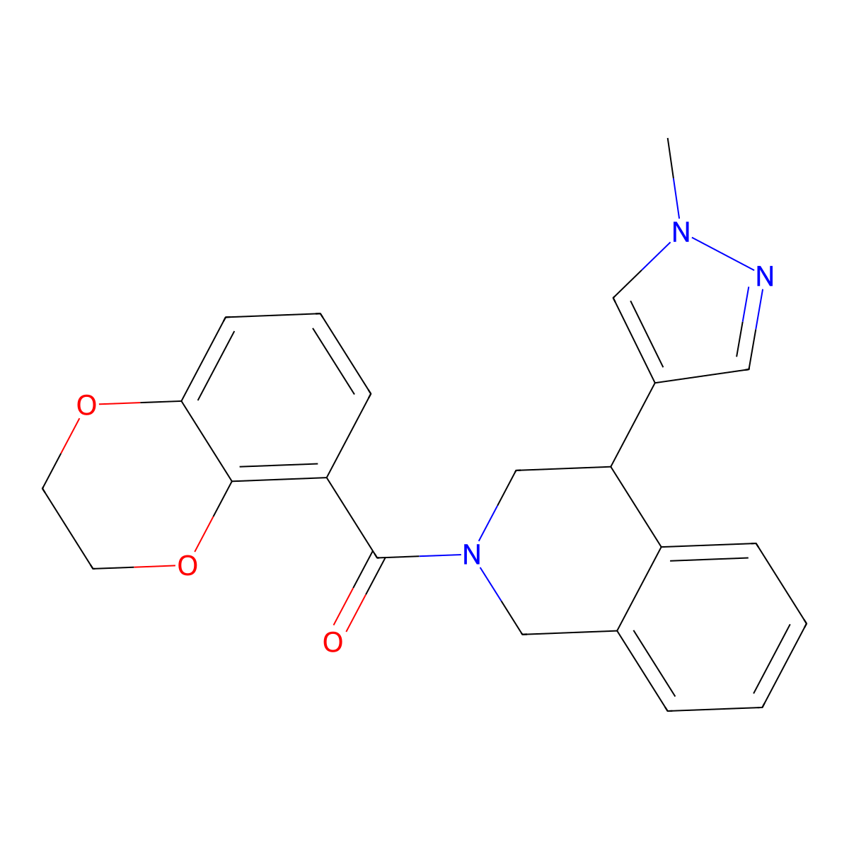 (2,3-dihydrobenzo[b][1,4]dioxin-5-yl)(4-(1-methyl-1H-pyrazol-4-yl)-3,4-dihydroisoquinolin-2(1H)-yl)methanone molecular structure, CAS 2034338-47-9