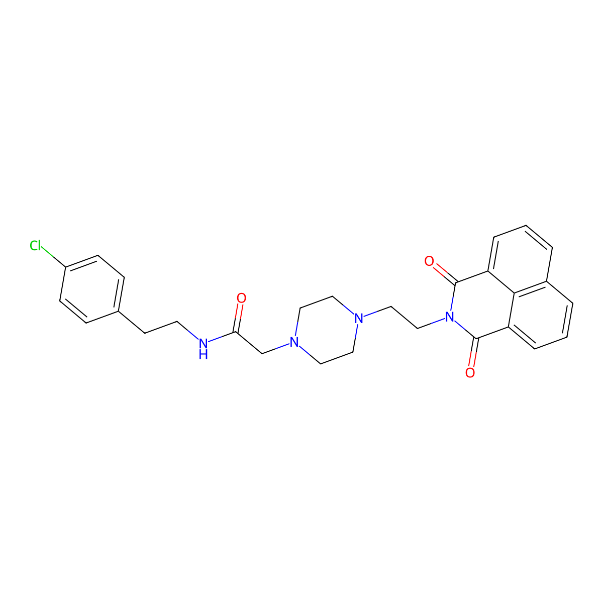 N-(4-chlorophenethyl)-2-(4-(2-(1,3-dioxo-1H-benzo[de]isoquinolin-2(3H)-yl)ethyl)piperazin-1-yl)acetamide molecular structure, CAS 2034338-49-1
