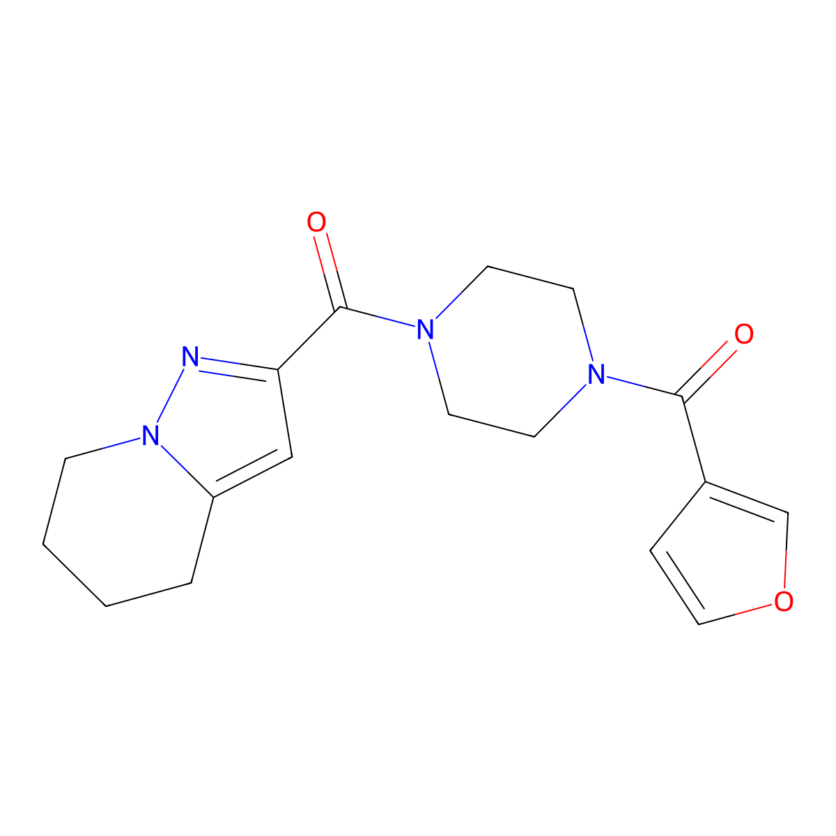 (4-(Furan-3-carbonyl)piperazin-1-yl)(4,5,6,7-tetrahydropyrazolo[1,5-a]pyridin-2-yl)methanone molecular structure, CAS 2034338-65-1