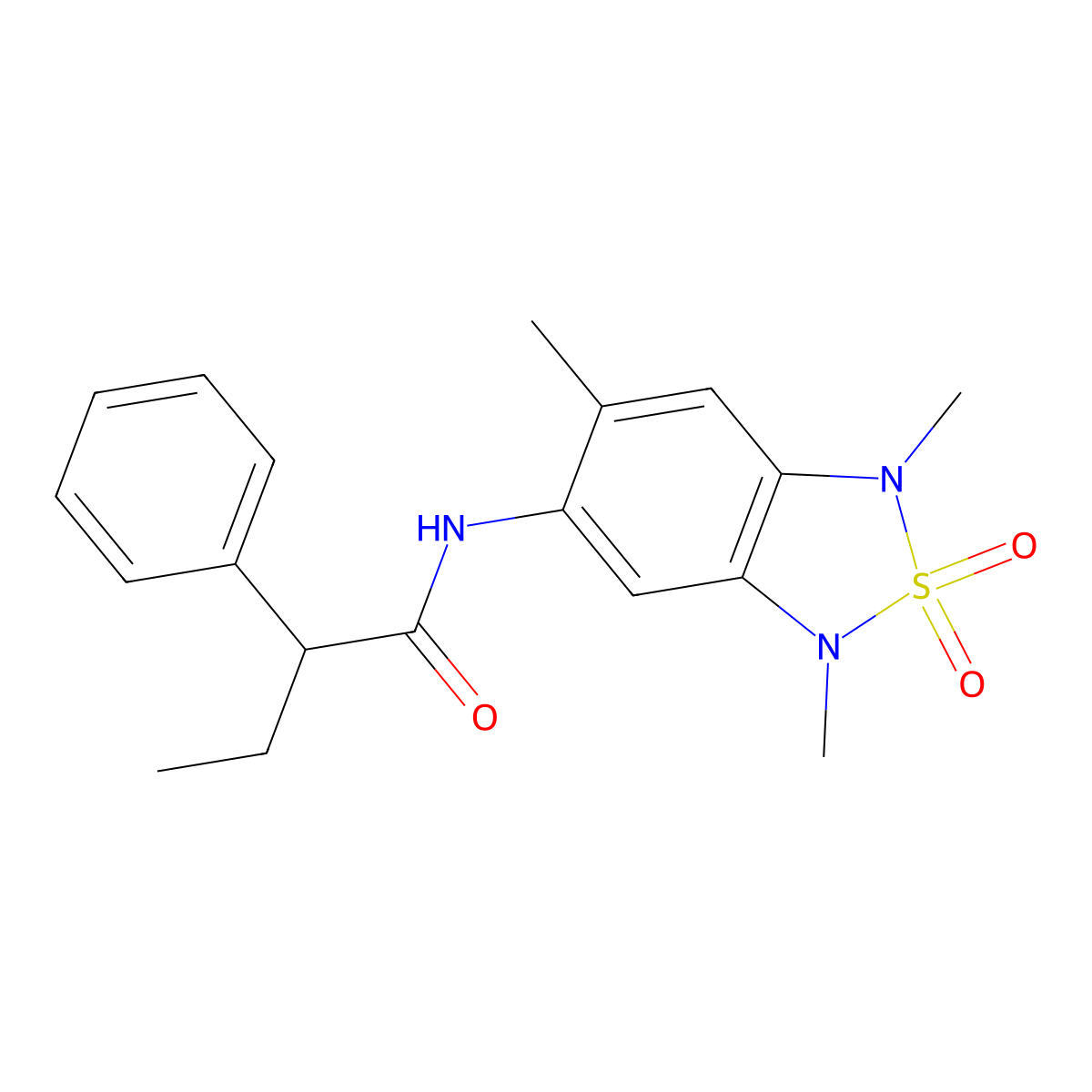 2-phenyl-N-(1,3,6-trimethyl-2,2-dioxido-1,3-dihydrobenzo[c][1,2,5]thiadiazol-5-yl)butanamide molecular structure, CAS 2034338-67-3