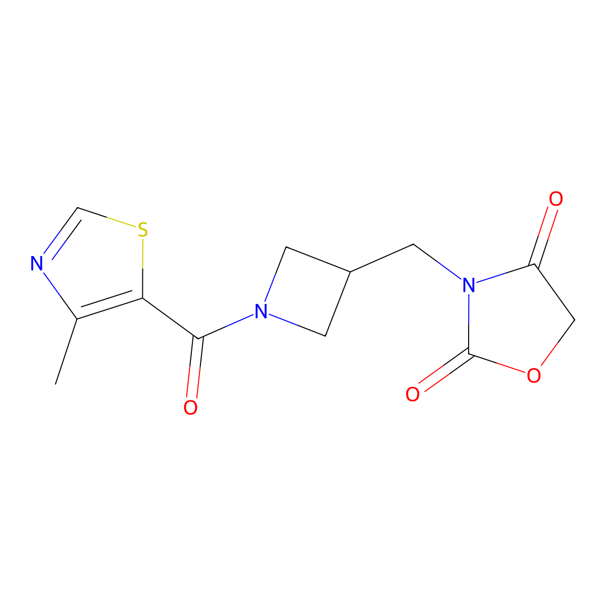 3-((1-(4-Methylthiazole-5-carbonyl)azetidin-3-yl)methyl)oxazolidine-2,4-dione molecular structure, CAS 2034338-68-4