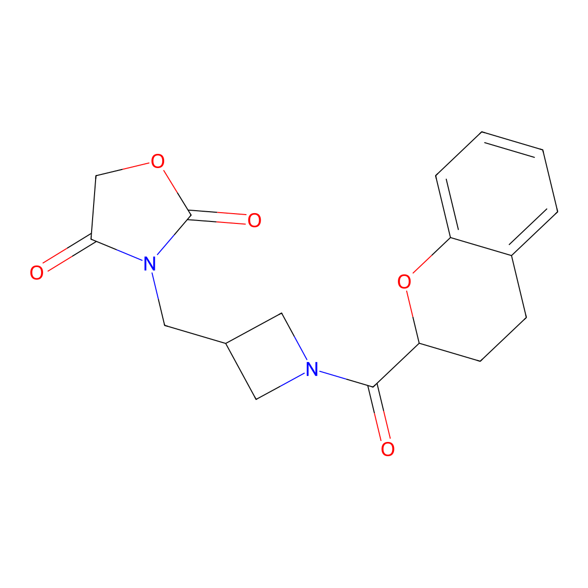 3-((1-(Chroman-2-carbonyl)azetidin-3-yl)methyl)oxazolidine-2,4-dione molecular structure, CAS 2034338-70-8