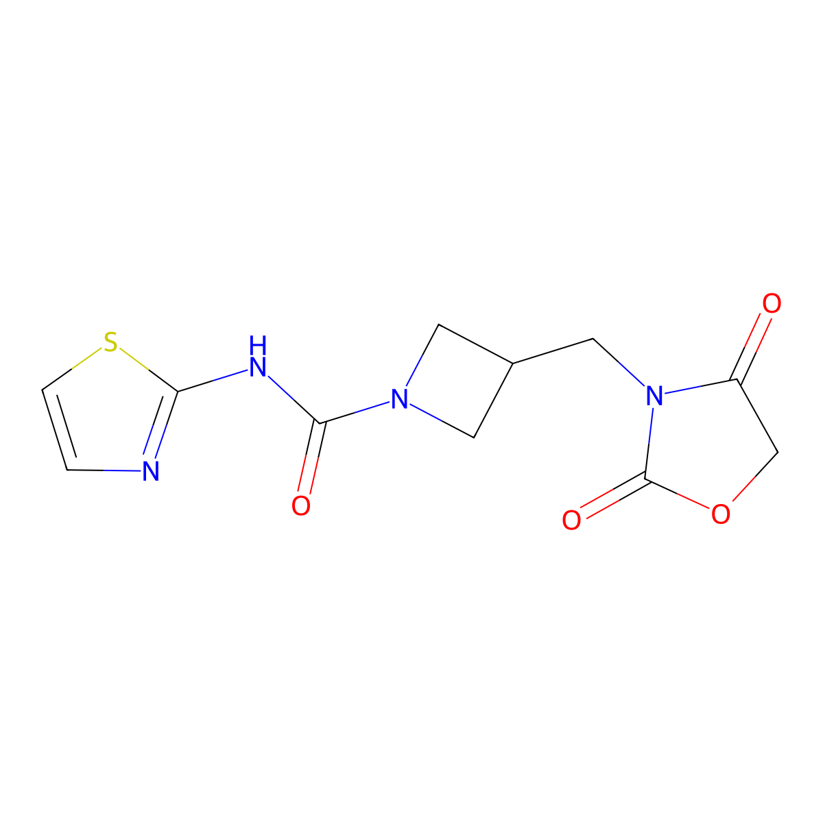 3-((2,4-dioxooxazolidin-3-yl)methyl)-N-(thiazol-2-yl)azetidine-1-carboxamide molecular structure, CAS 2034338-73-1