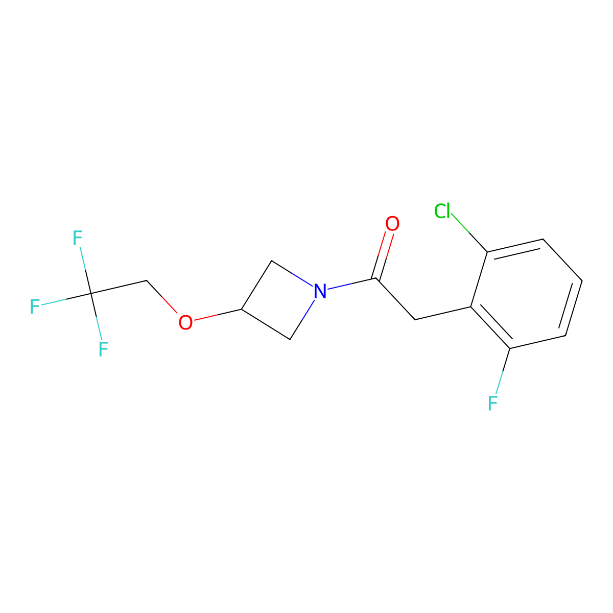 2-(2-Chloro-6-fluorophenyl)-1-(3-(2,2,2-trifluoroethoxy)azetidin-1-yl)ethanone molecular structure, CAS 2034338-77-5