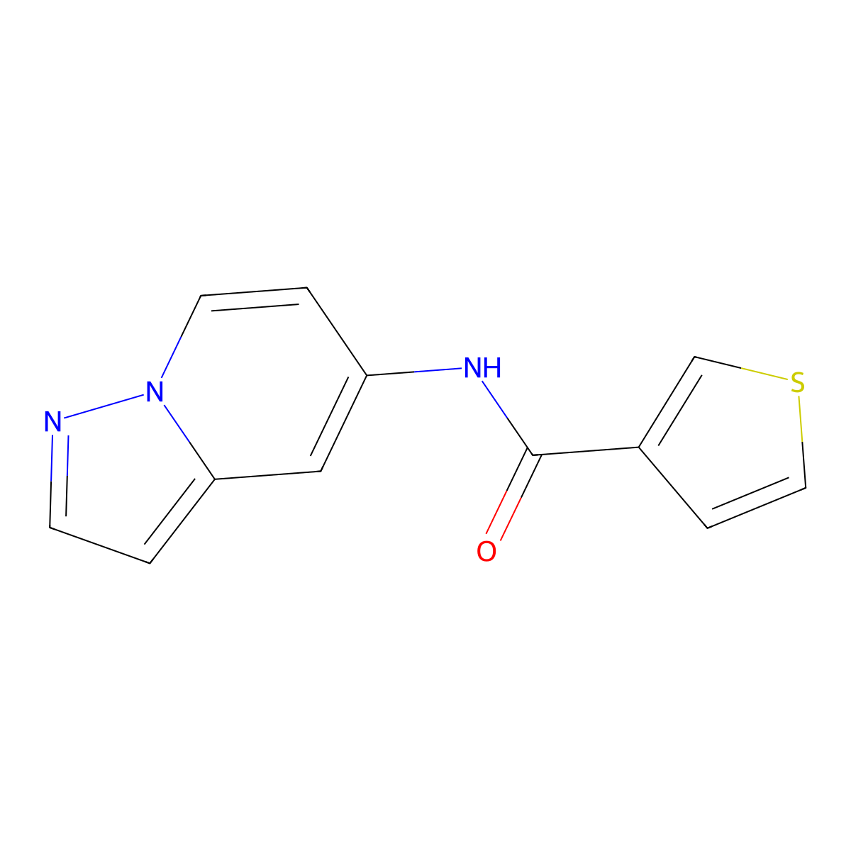 N-{pyrazolo[1,5-a]pyridin-5-yl}thiophene-3-carboxamide molecular structure, CAS 2034338-79-7