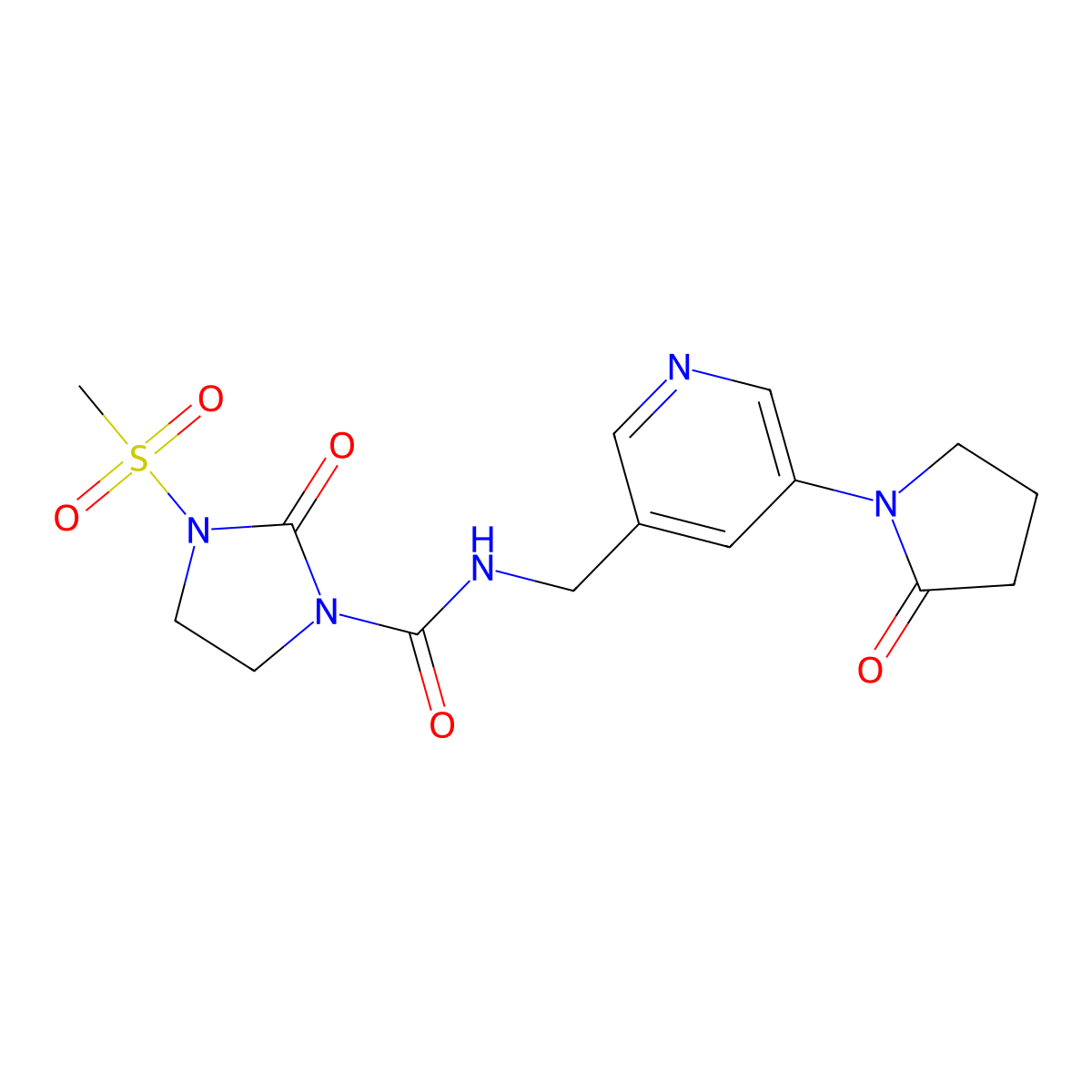 3-methanesulfonyl-2-oxo-N-{[5-(2-oxopyrrolidin-1-yl)pyridin-3-yl]methyl}imidazolidine-1-carboxamide molecular structure, CAS 2034338-81-1