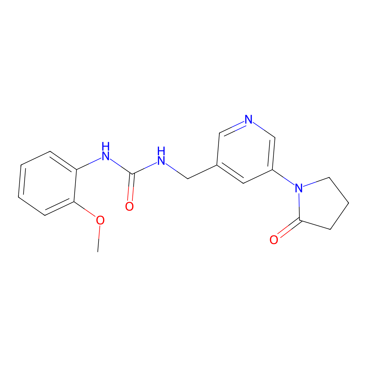 1-(2-Methoxyphenyl)-3-{[5-(2-oxopyrrolidin-1-yl)pyridin-3-yl]methyl}urea molecular structure, CAS 2034338-85-5