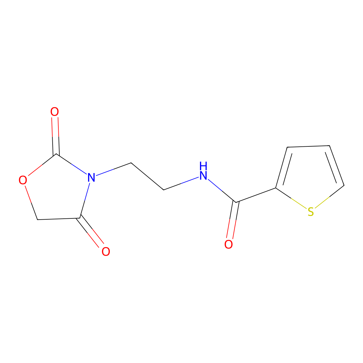 N-(2-(2,4-dioxooxazolidin-3-yl)ethyl)thiophene-2-carboxamide molecular structure, CAS 2034338-86-6