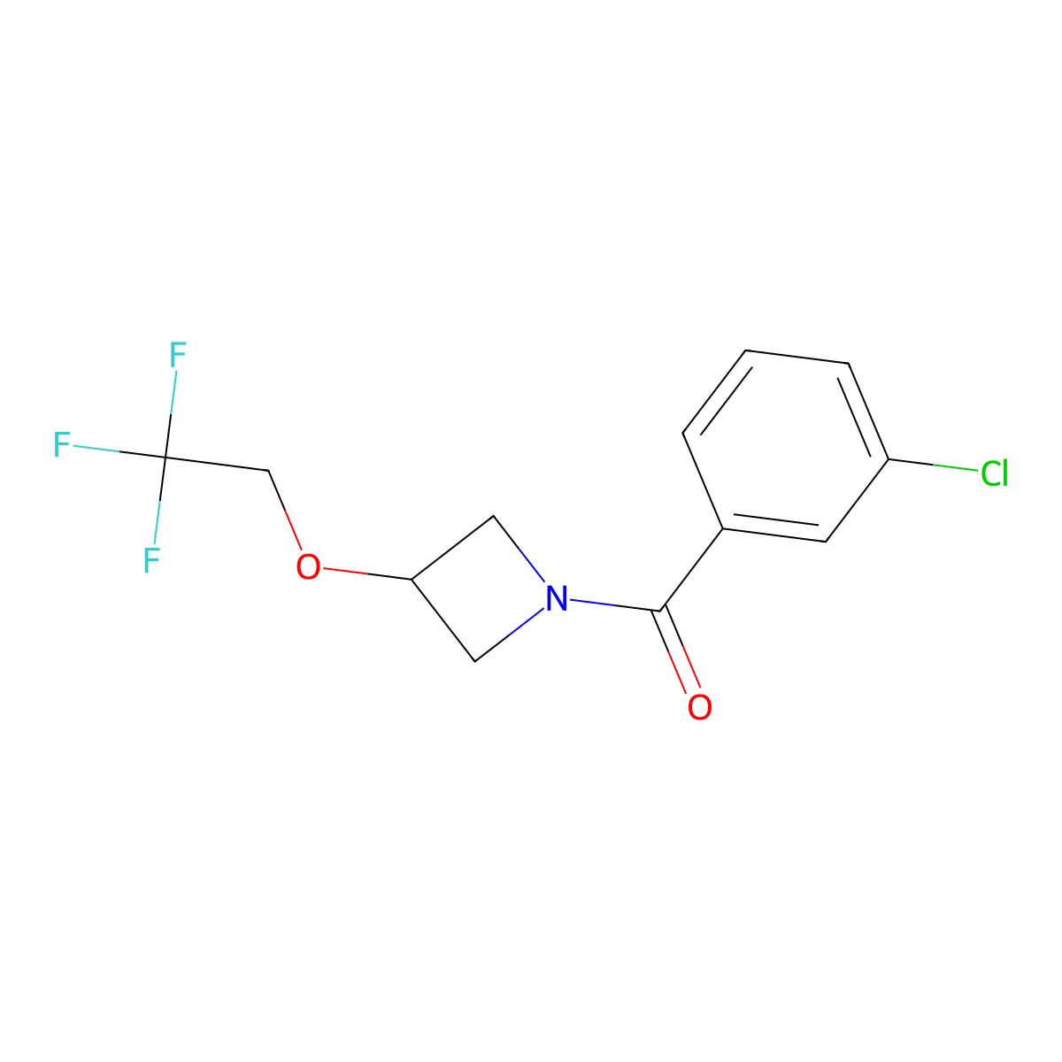(3-Chlorophenyl)(3-(2,2,2-trifluoroethoxy)azetidin-1-yl)methanone molecular structure, CAS 2034338-90-2