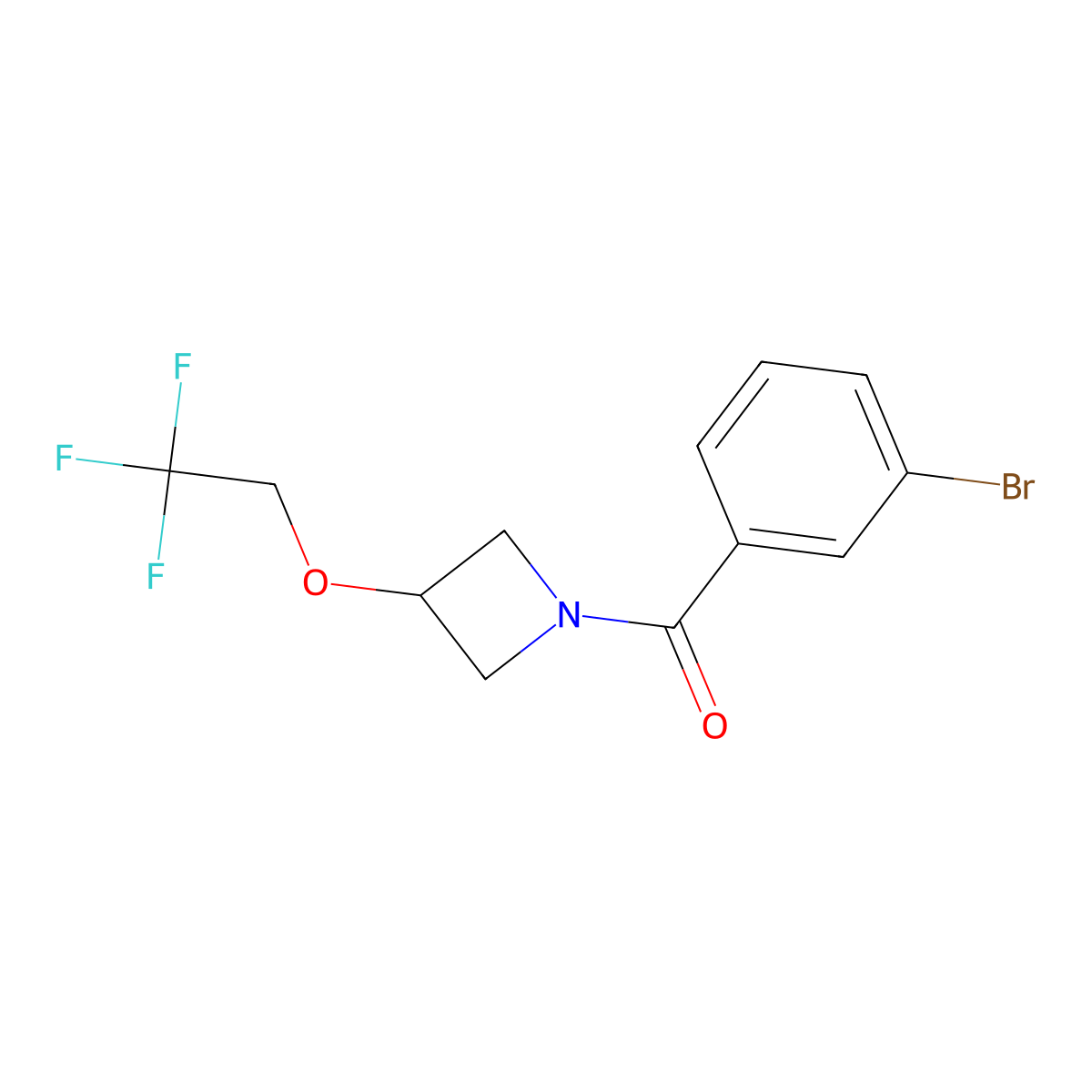 (3-Bromophenyl)(3-(2,2,2-trifluoroethoxy)azetidin-1-yl)methanone molecular structure, CAS 2034338-93-5