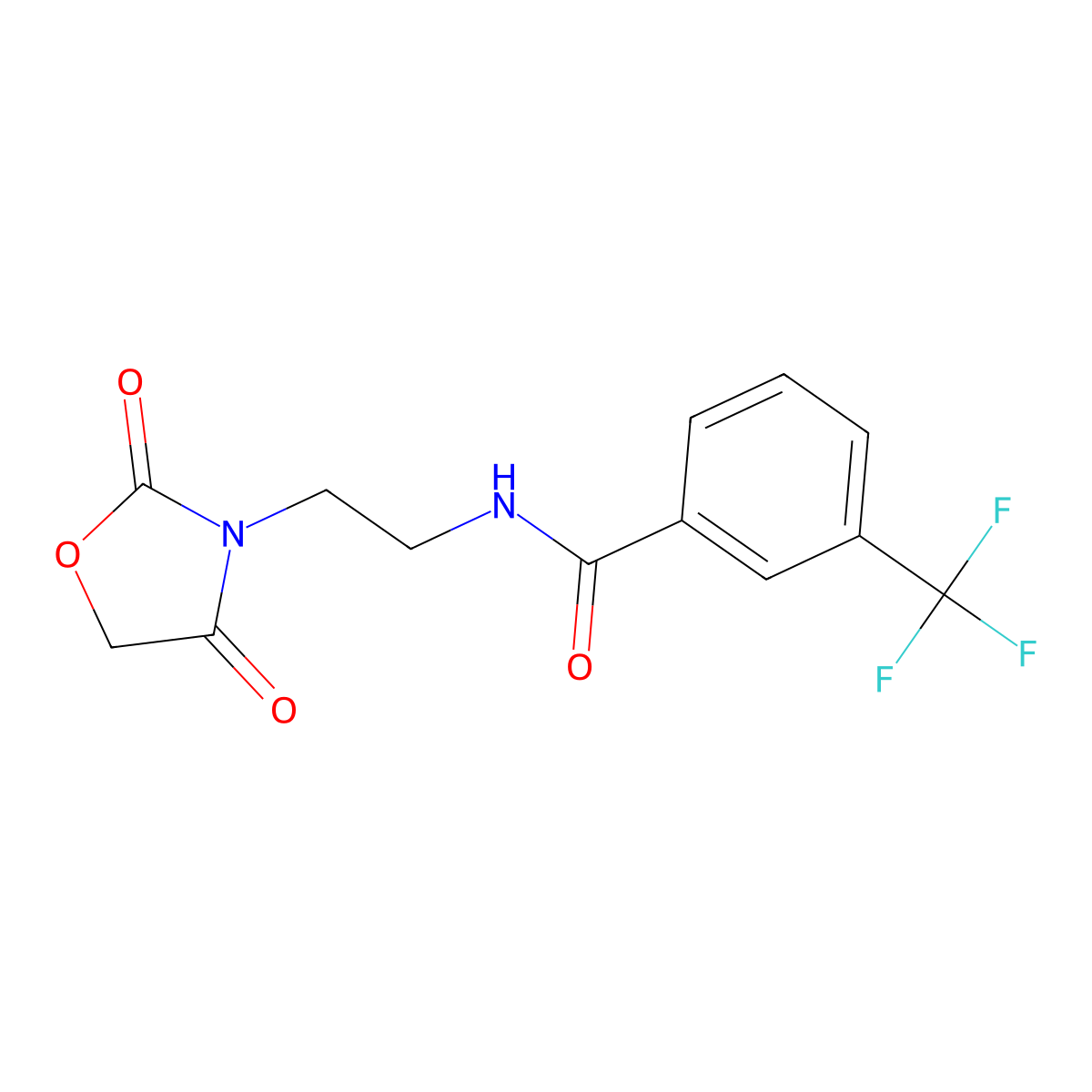 N-(2-(2,4-dioxooxazolidin-3-yl)ethyl)-3-(trifluoromethyl)benzamide molecular structure, CAS 2034338-95-7
