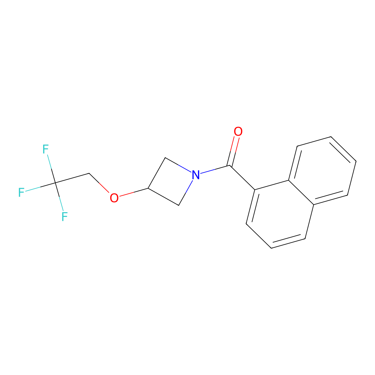 Naphthalen-1-yl(3-(2,2,2-trifluoroethoxy)azetidin-1-yl)methanone molecular structure, CAS 2034338-99-1