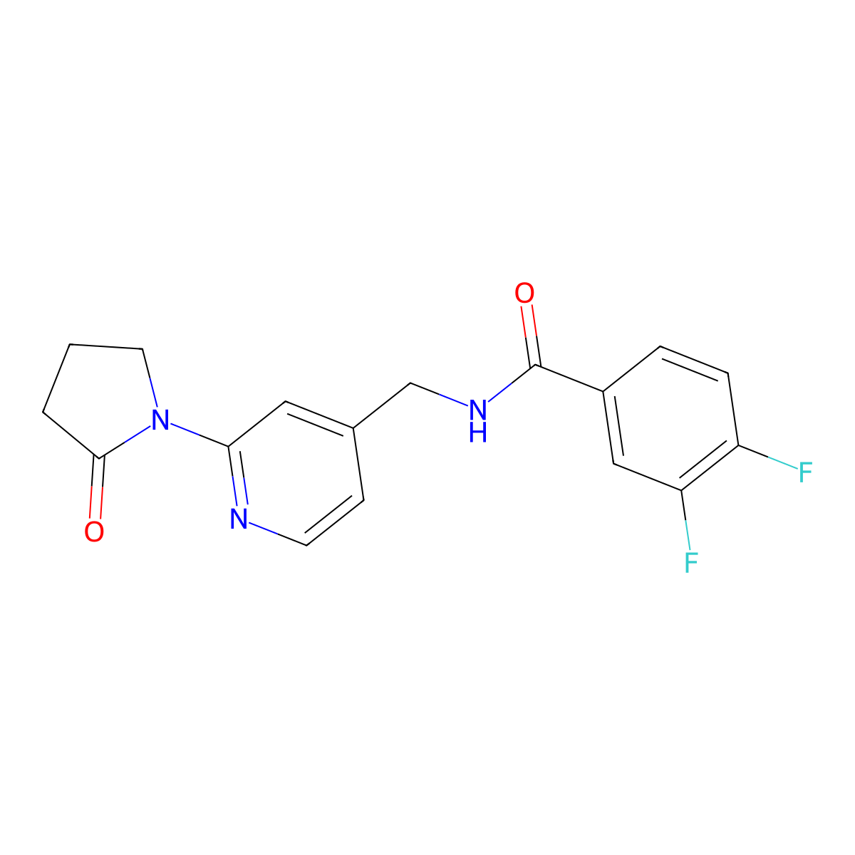 3,4-difluoro-N-{[2-(2-oxopyrrolidin-1-yl)pyridin-4-yl]methyl}benzamide molecular structure, CAS 2034339-00-7