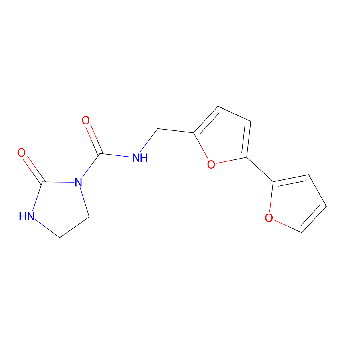 N-([2,2'-bifuran]-5-ylmethyl)-2-oxoimidazolidine-1-carboxamide molecular structure, CAS 2034339-01-8