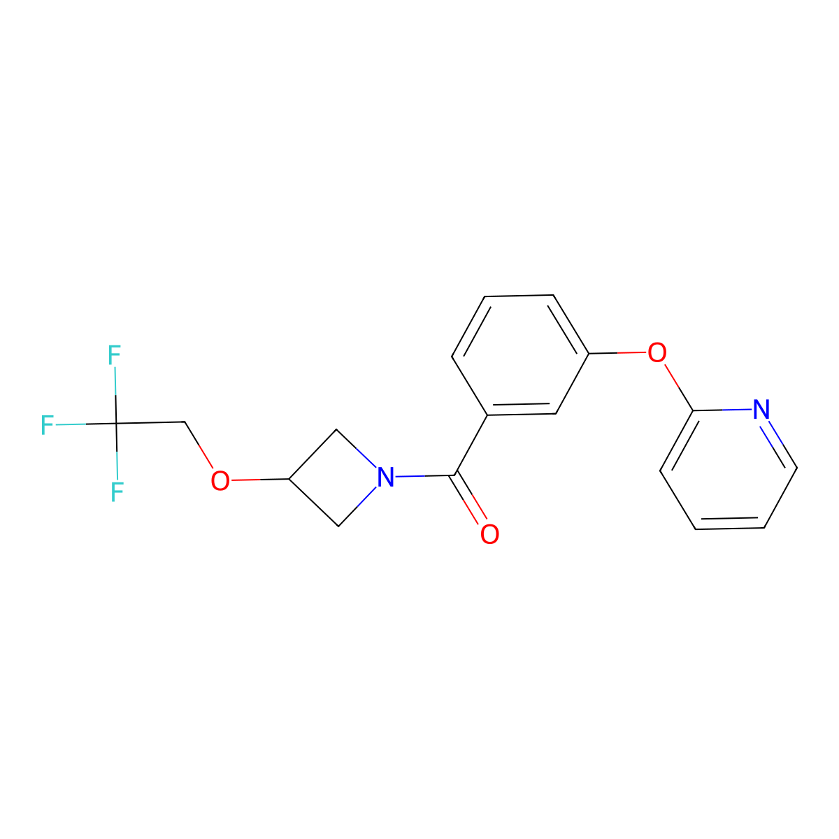 (3-(Pyridin-2-yloxy)phenyl)(3-(2,2,2-trifluoroethoxy)azetidin-1-yl)methanone molecular structure, CAS 2034339-04-1