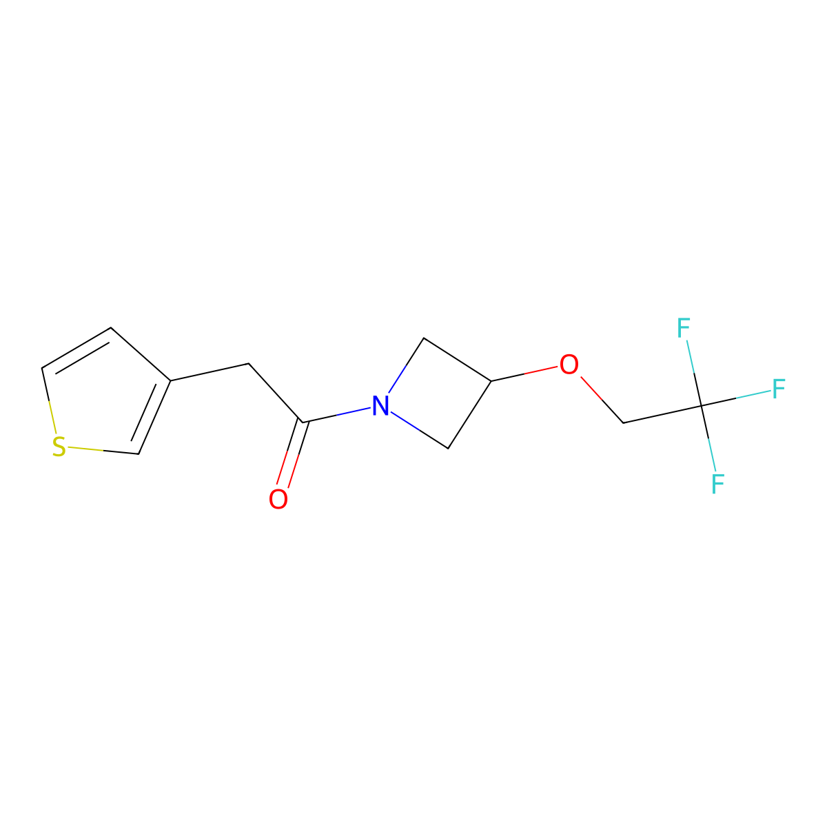 2-(Thiophen-3-yl)-1-(3-(2,2,2-trifluoroethoxy)azetidin-1-yl)ethanone molecular structure, CAS 2034339-10-9