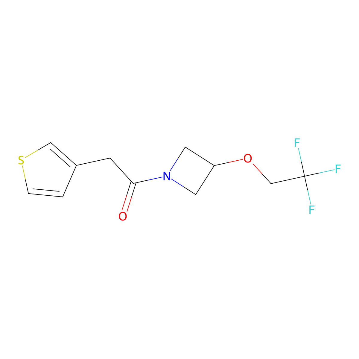 2-(Thiophen-3-yl)-1-(3-(2,2,2-trifluoroethoxy)azetidin-1-yl)ethanone molecular structure, CAS 2034339-10-9