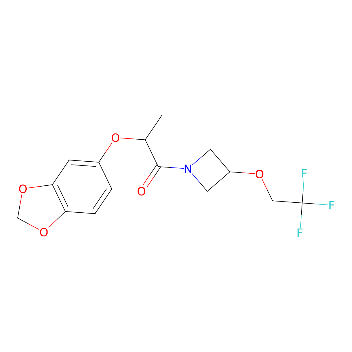 2-(Benzo[d][1,3]dioxol-5-yloxy)-1-(3-(2,2,2-trifluoroethoxy)azetidin-1-yl)propan-1-one molecular structure, CAS 2034339-20-1